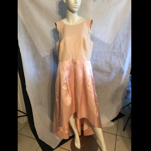 NWD Eliza J Crepe & Mikado High/Low Gown Blush Pink [PLUS SZ‎ 14W ] - Picture 4 of 8
